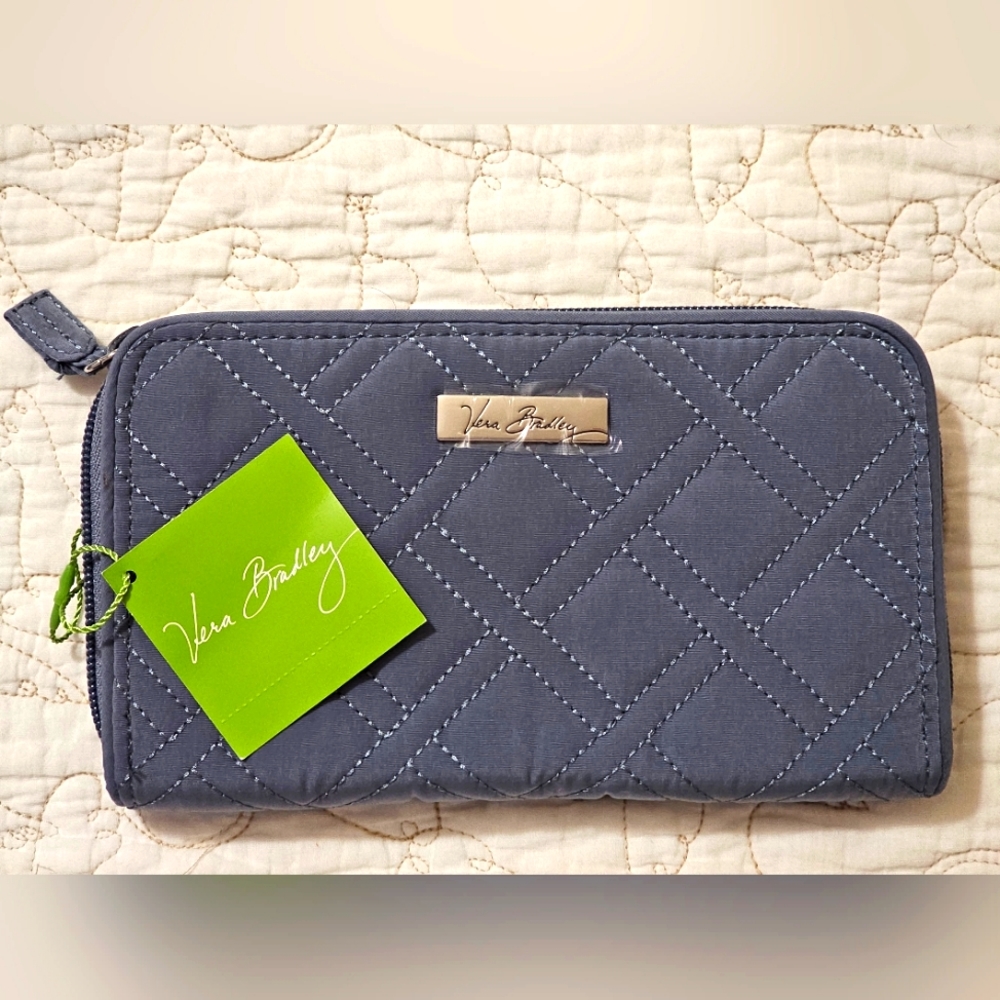 Vera Bradley Accordian Wallet in Charcoal Gray - New